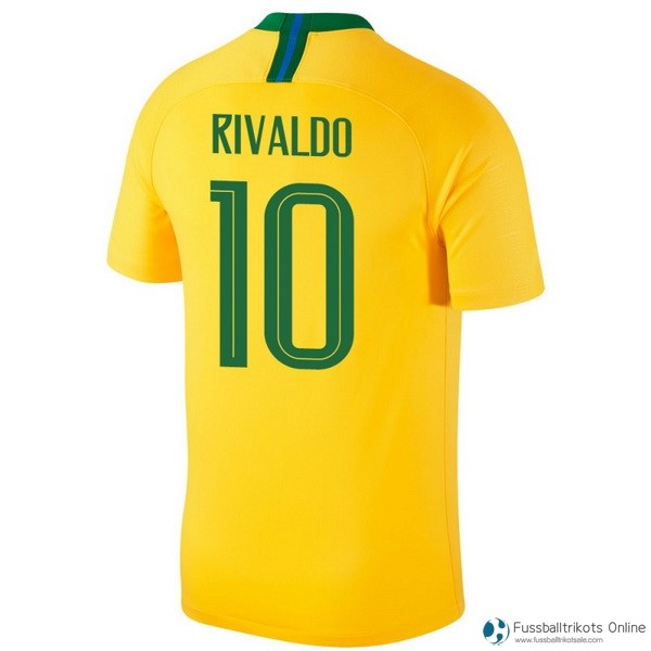 Brasilien Trikot Heim Rivaldo 2018 Gelb Fussballtrikots Günstig